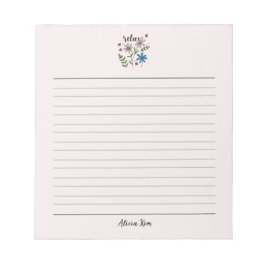 Lätta på självvård för blommigt anteckningsblock