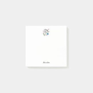 Lätta på självvård för blommigt post-it block