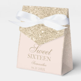 lätta rosa i guld glitter, glitter Sweet 16 Presentaskar