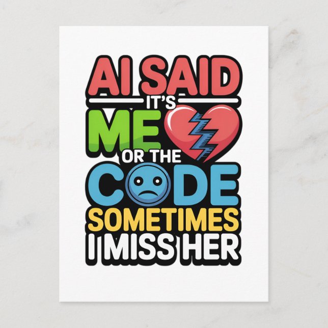 Lättare AI-kodningsoffert - Programmer Humor Vykort (Framsida)