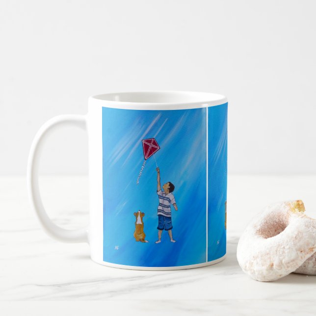Lättare än luft-målning av Alfred Fox  Kaffemugg (Med munk)