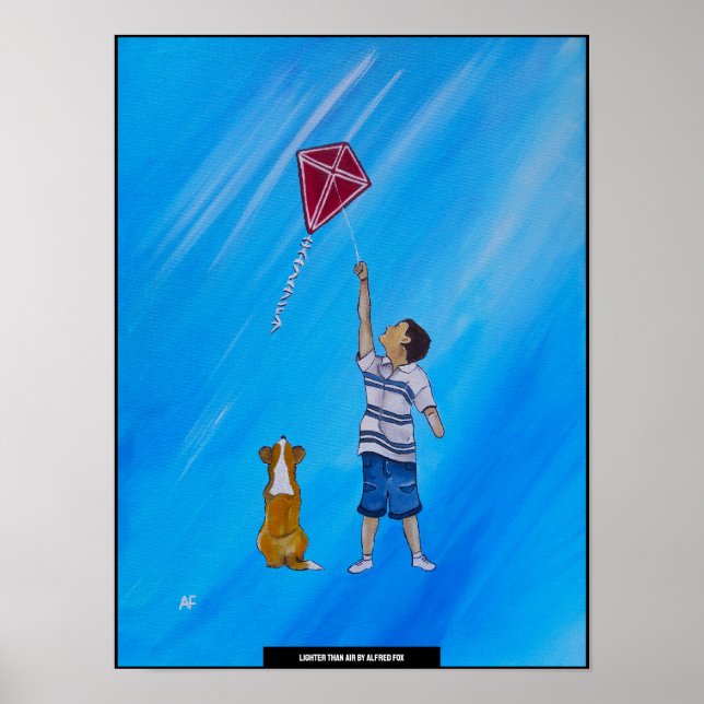 Lättare än luft-målning av Alfred Fox Poster (Framsidan)