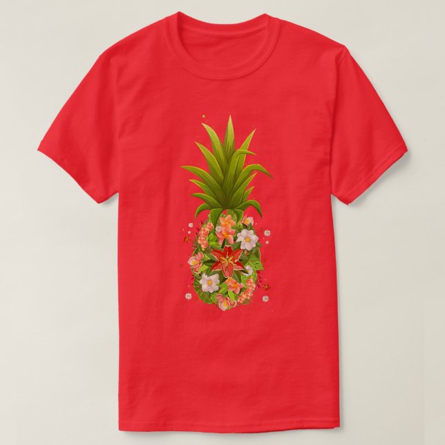 Lättare anananas blomsterdesign, haiska för kvinno t shirt (Design framsida)