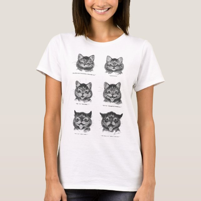 Lättare Ansikte av Cat, Louis Wain T Shirt (Framsida)
