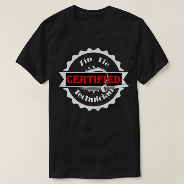Lättare Auktoriserad Zip Tie Technician Mechanic F T Shirt (Design framsida)