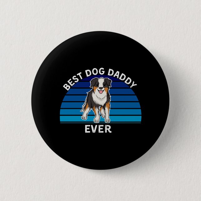 Lättare Australian shepherd hund, bästa hund någon Knapp (Framsida)