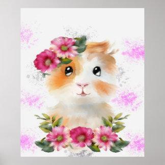 Lättare Baby Guinea-Gris med blommiga gift Älskare Poster