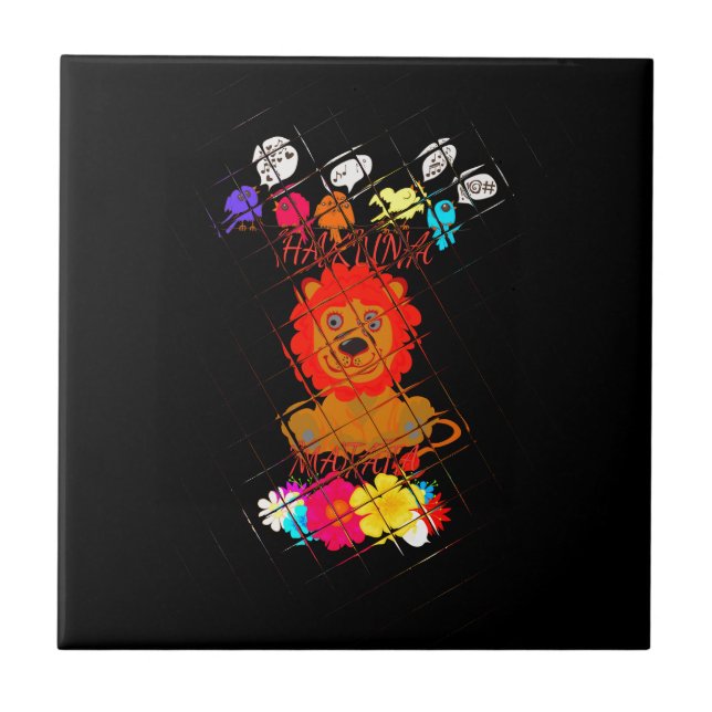 Lättare Baby Lejona Kung: Hakuna Matata Art Design Kakelplatta (Framsidan)