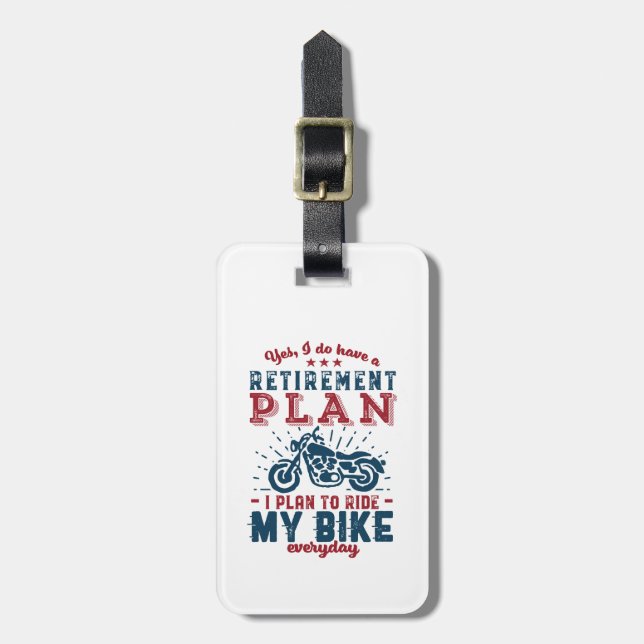 Lättare Biker Pension-plan Ride My Bike Bagagebricka (Vertikal Framsida)