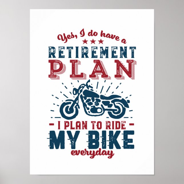 Lättare Biker Pension-plan Ride My Bike Poster (Framsidan)