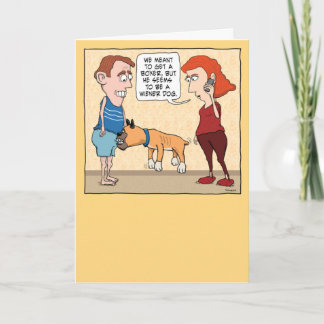 Lättare Biting Boxer är en Wiener Hund Birthday Kort