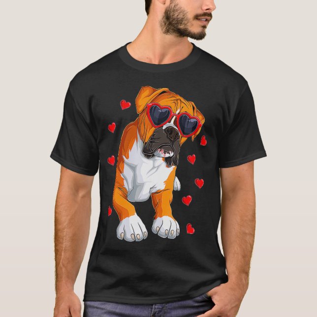 Lättare Boxer Hund Valentindagen Boxer Älskare3 T Shirt (Framsida)