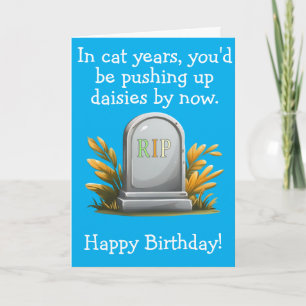 Lättare Cat Birthday Gift Mörk Humor RIP-tema Kort