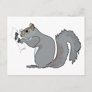 Lättare Cute Squirrel Glasses Acorn Karta Vykort