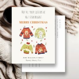 Lättare Cute Winter-jul Hearts Ugly Sweater Helg Vykort