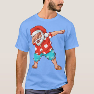 Lättare Dabbing Santa Beach Hawaiian Julafton i ju T Shirt