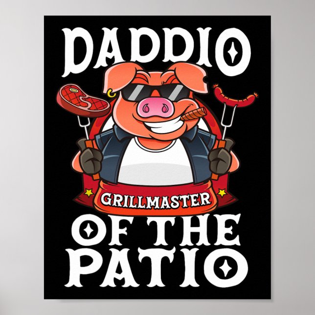 Lättare Daddio Patio Bbq Barbecue Fars dag Poster (Framsidan)