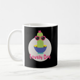 Lättare dag Kawaii lustiga cactus med solglasögon Kaffemugg