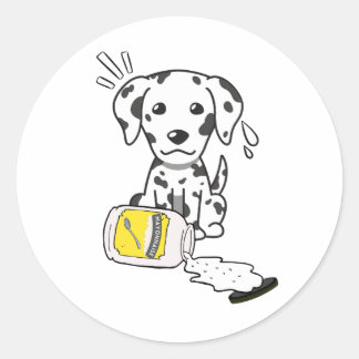 Lättare Dalmatisk hund spillde majonnäs Runt Klistermärke