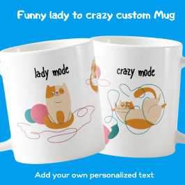 Lättare Dam-läge Crazy Mode Cat Girl Power Kniting Kaffemugg