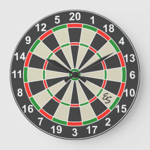 Lättare Dartboard Circle Monogrammed Roligt Stor Klocka