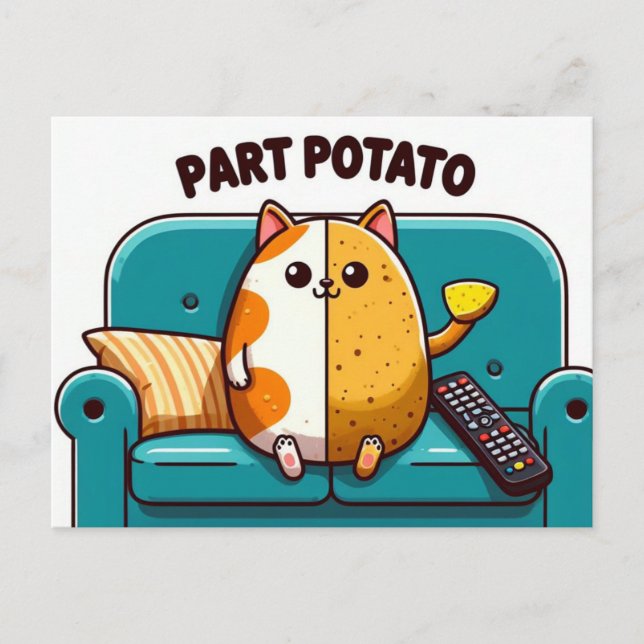 Lättare del Kupdel Potato Cat Vykort (Framsida)