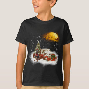 Lättare Doberman Hund Snö Red Lastbil jul Julafton T Shirt