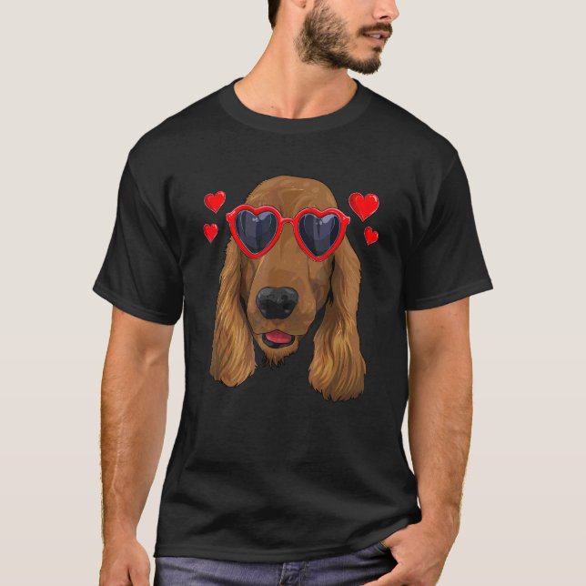 Lättare engelska Cocker Spain Hund Valentine S Day T Shirt (Framsida)
