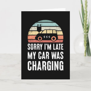 Lättare EV-bilsladdar, Fordon Retro Sunset Gift Kort