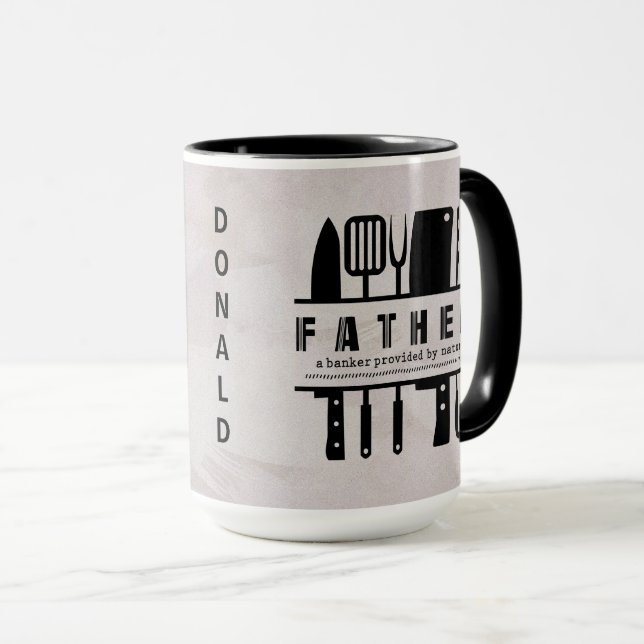 Lättare Far Pappa Beige och svart två Tone Mugg (Framsida höger)