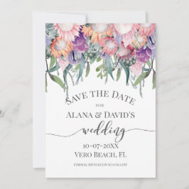 Lättare Färgad Exotic Protea Flowers Spara datumet Meddelande