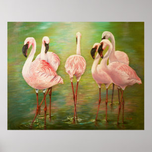 Lättare flamingosmålning poster