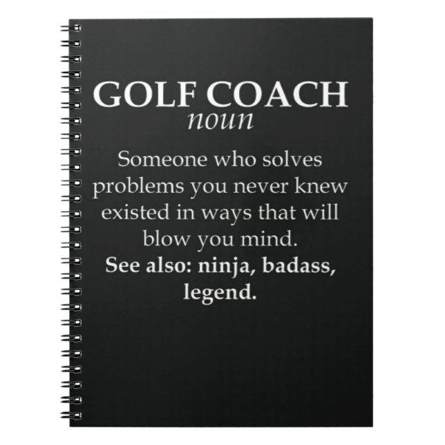 Lättare Golf Coach-gåvor för instruktörsutbildare Anteckningsbok (Framsidan)