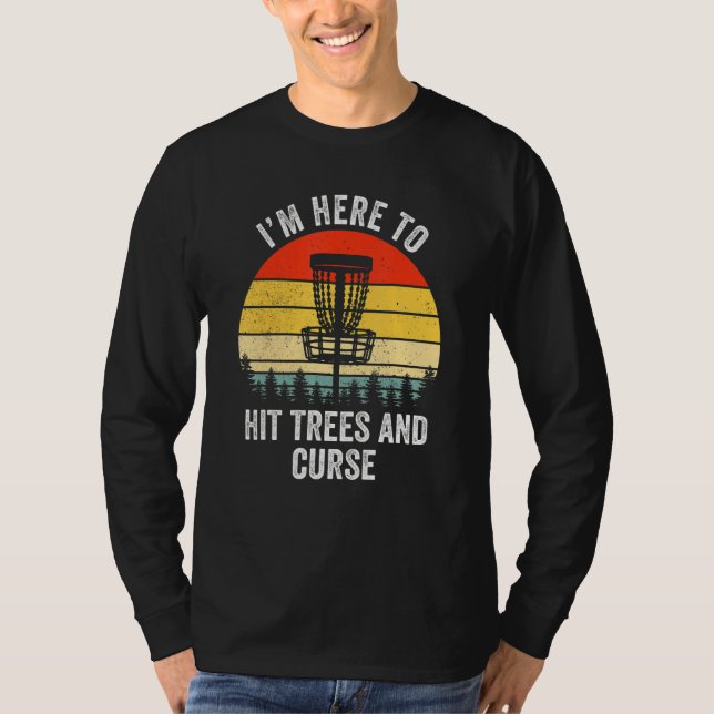 Lättare golf Retro Slå Träd och kursdisk T Shirt (Framsida)