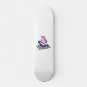 Lättare gris som äter glass välj tillbaka färg mini skateboard bräda 18,5 cm