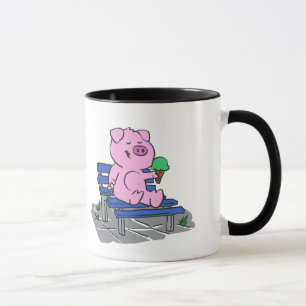 Lättare gris som äter glass välj tillbaka färg mugg