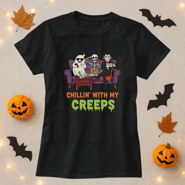 Lättare Halloween Tee; chillin med Creeps Ghost T Shirt (Skapare uppladdad)