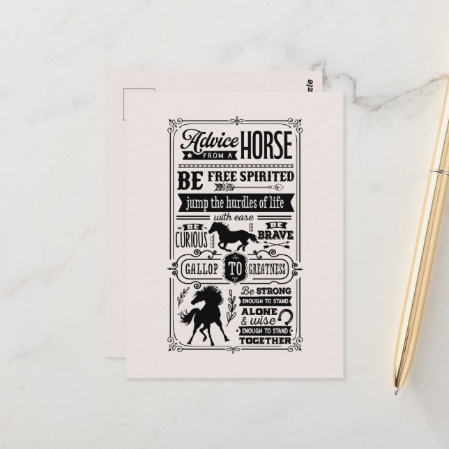 Lättare hästråd ord art Land Vykort (Fram/Back In Situ)