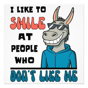Lättare horse Donkey Smile på People Sarcastic Fototryck
