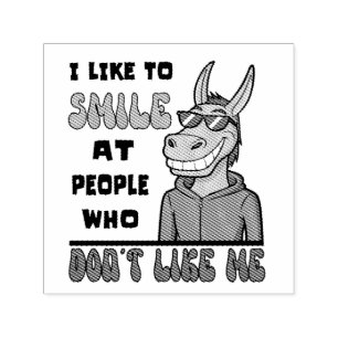Lättare horse Donkey Smile på People Sarcastic Självfärgande Stämpel