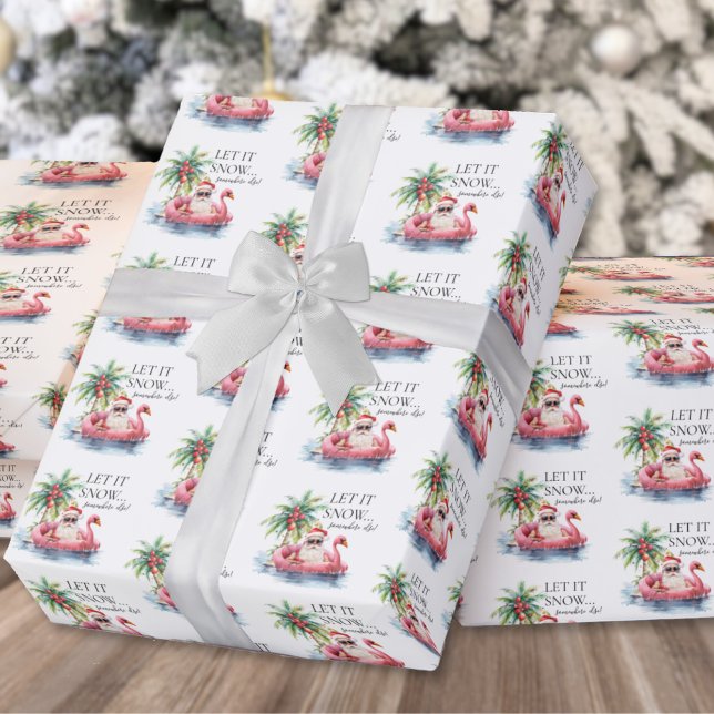 Lättare Jultomten Tropical Beach-jul Presentpapper (Funny Santa Claus Tropical Beach Christmas Wrapping Paper)