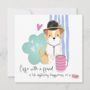 Lättare kaffeoffert Cute Terrier Pal valfri Tillfä Kort