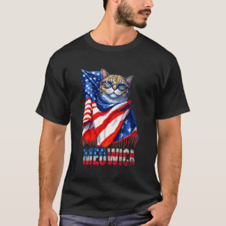 Lättare katt Meowica 4:e juli Manar Kvinnor USA fl T Shirt