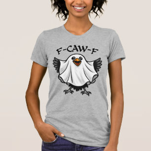 Lättare Kråka Ghost ’F-CAW-F’ Halloween, Spooky Hu T Shirt