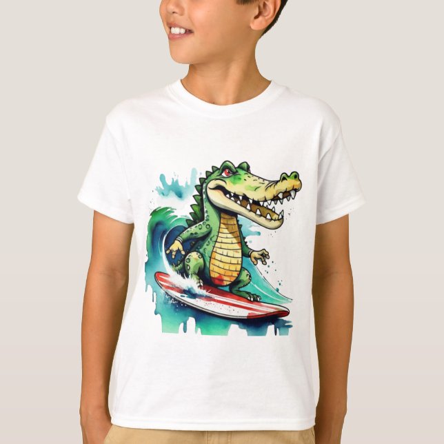 Lättare krokodilsurfing T-Shirt (Framsida)