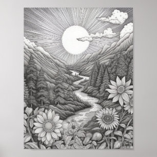 Lättare liggande färgning Poster