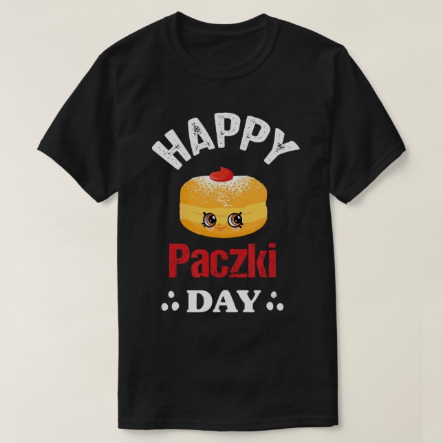Lättare Lycklig Paczki-dagen, Tjock Torsdag Donut T Shirt (Design framsida)