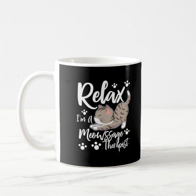 Lättare massage Therapist Cat Gift Kaffemugg (Vänster)