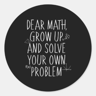 Lättare matematisk offert för flickor Boys Tonårin Runt Klistermärke