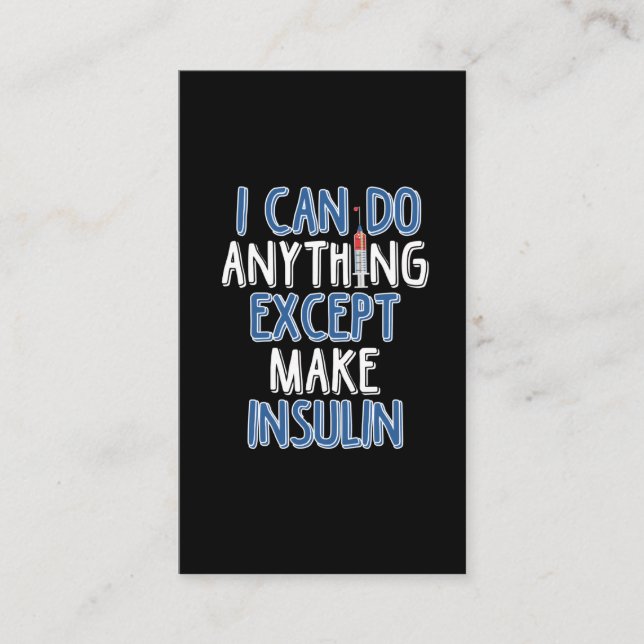 Lättare medvetenhet om insulindiabetes visitkort (Framsida)